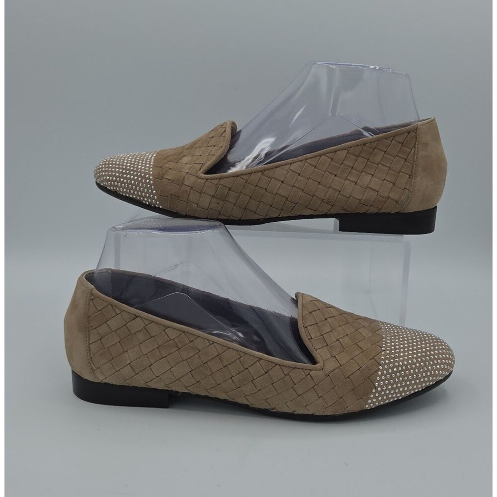 Sesto Meucci Women's Beige Norrie Embellished Woven Loafer Comfort Shoes Size 8